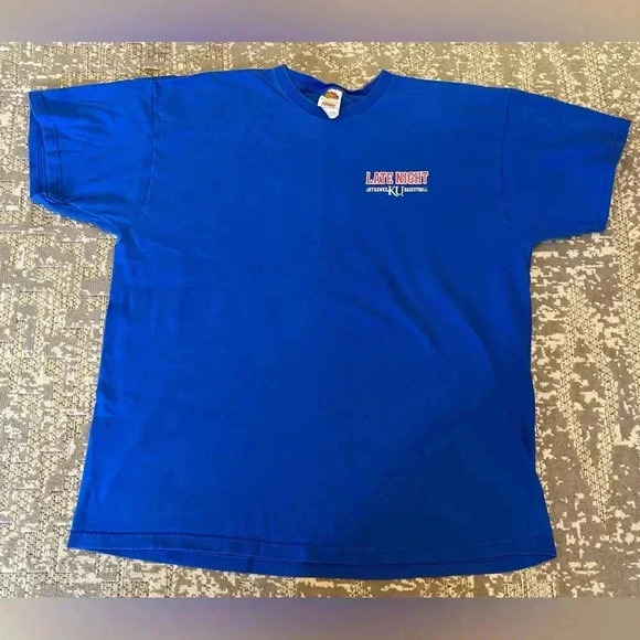 Kansas Jayhawks 2005 Late Night Short Sleeve size 2XL color Blue - Picture 1 of 4